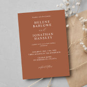 テラコッタミニマルクラシックリストエレガントウェディング 招待状