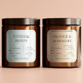 テラコッタミニマルクレイ自然トーンキャンドルラベル スクエアシール