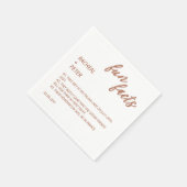 テラコッタミニマルタイポグラフィおもしろい事実結婚の スタンダードカクテルナプキン (角)