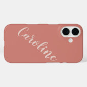 テラコッタミニマルタイポグラフィパーソナライズされた名 Case-Mate iPhoneケース (裏面 (横))