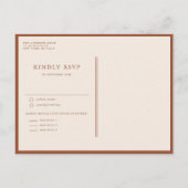 テラコッタミニマルフローラブーケ結婚ス インビテーションポストカード (裏面)