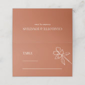 テラコッタミニマルフローラ結婚ズ プレイスカード (外部開封)