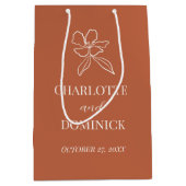 テラコッタミニマルフローラ結婚ズ ミディアムペーパーバッグ (正面)