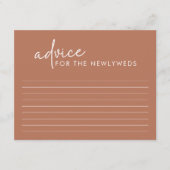 テラコッタミニマルブライダルシャワーアドバイスカード エンクロージャーカード (正面)