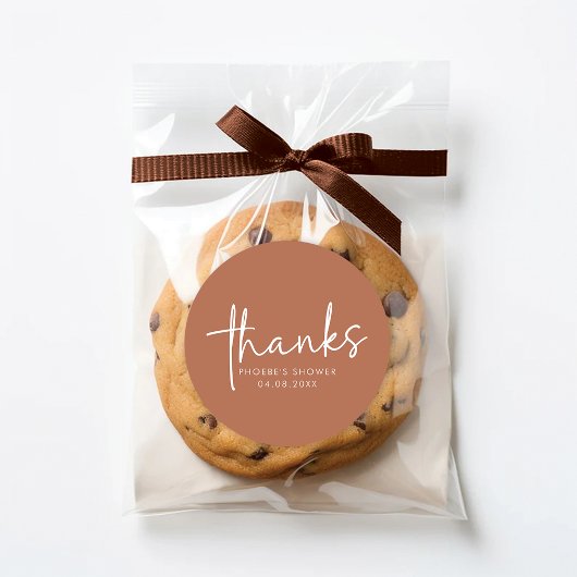 テラコッタミニマルブライダルシャワーフェイスステッカー ラウンドシール