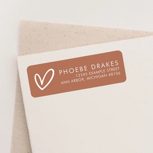 テラコッタミニマルブライダルシャワー差出人住所 ラベル