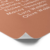 テラコッタミニマルブライダルシャワー座席表 ポスター (角)