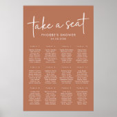 テラコッタミニマルブライダルシャワー座席表 ポスター (正面)