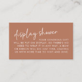 テラコッタミニマルブライダルディスプレイシャワー エンクロージャーカード (正面)