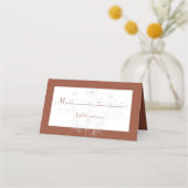 テラコッタミニマルホワイトグレーフローラボホ結婚ズ プレイスカード (正面)