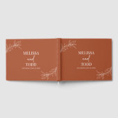 テラコッタミニマルミニマリストブランチ結婚リーフ ゲストブック (全面)