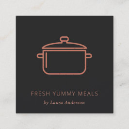 テラコッタミニマルラストポットミールシェフケータリング スクエア名刺