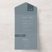 テラコッタミニマルラストモノグラム結婚のスキャンダルA オールインワン招待状 (内側)