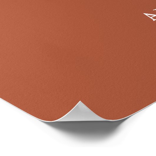 テラコッタミニマル結婚リストスクリプトのウェルカムサイン ポスター (角)