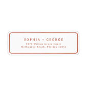 テラコッタミニマル結婚リスト差出人住所ラベル ラベル (正面)