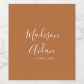 テラコッタミニマル結婚式の引き出物ワインラベル ワインラベル (シングルラベル)