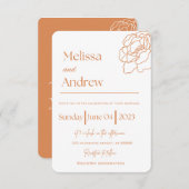 テラコッタミニマル結婚式招待状 招待状 (正面/裏面)