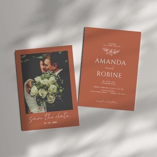 テラコッタミニマル結婚式招待状 招待状