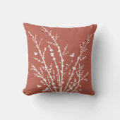 テラコッタミニマル蝶と枝 クッション (正面)