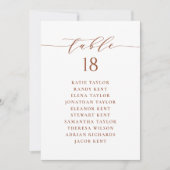 テラコッタミニマ結婚リストのシーティングプランカード 招待状 (正面)