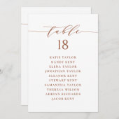 テラコッタミニマ結婚リストのシーティングプランカード 招待状 (正面/裏面)