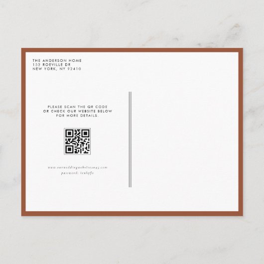 テラコッタミネソタマップQRコード日付を保存 案内ポストカード (裏面)