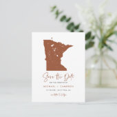 テラコッタミネソタマップQRコード日付を保存 案内ポストカード (スタンド正面)