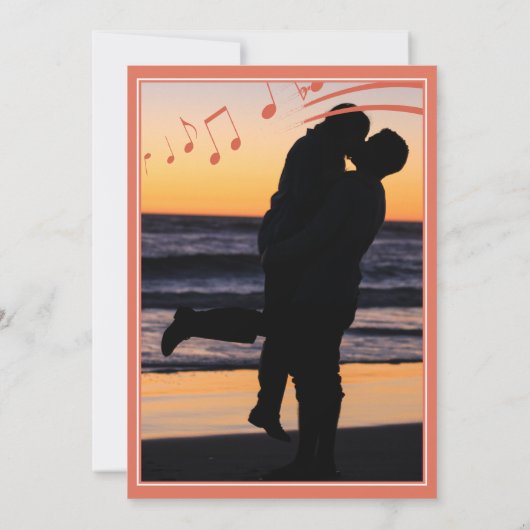 テラコッタミュージックノート結婚式招待状 招待状 (裏面)