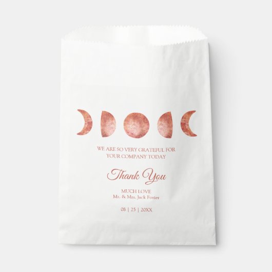 テラコッタムーンフェイズ結婚式の引き出物バッグ フェイバーバッグ (正面)
