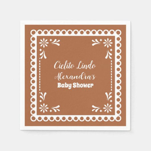 テラコッタメキシカンシエリートリンド赤ちゃんシャワー スタンダードカクテルナプキン (正面)