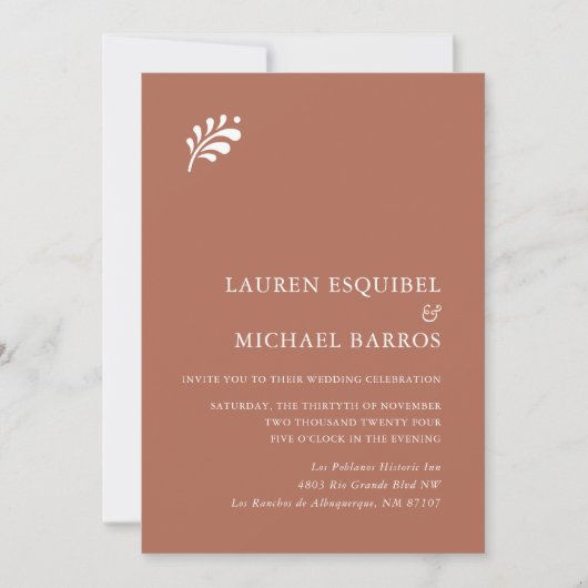 テラコッタメキシコ結婚式招待状 招待状 (正面)