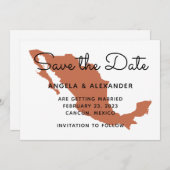 テラコッタメキシコ行き先結婚式 セーブザデート (正面/裏面)
