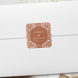 テラコッタメキシ結婚コパペル・ピカド スクエアシール