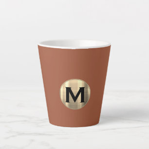 テラコッタメタリック金ゴールドモノグラム カフェラテマグ