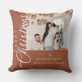 テラコッタメリークリスマスフォト クッション