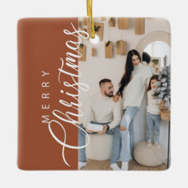 テラコッタメリークリスマスフォト セラミックオーナメント