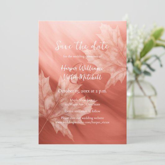 テラコッタメープル離れ秋の結婚式 セーブザデート (スタンド正面)