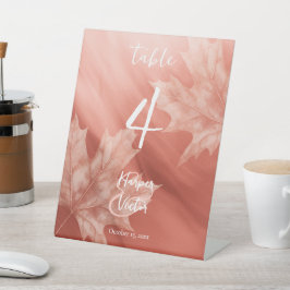 テラコッタメープル離れ秋の結婚式 台座サイン