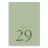 テラコッタモスグリーンシンプルプレーン結婚ズ テーブルナンバー (裏面)