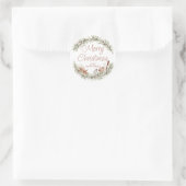 テラコッタモダンと緑のクリスマス ラウンドシール (バッグ)