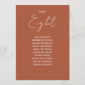 テラコッタモダンの座席表の番号 招待状 (裏面)