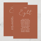 テラコッタモダンの座席表の番号 招待状 (正面/裏面)