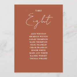 テラコッタモダンの座席表の番号 招待状