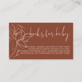 テラコッタモダンの本の要求シンプル赤ちゃんシャワー エンクロージャーカード