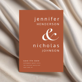 テラコッタモダンアンパサンドタイポグラフィ結婚ズ セーブザデート