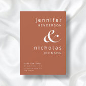 テラコッタモダンアンパサンドタイポグラフィ結婚ズ セーブザデート