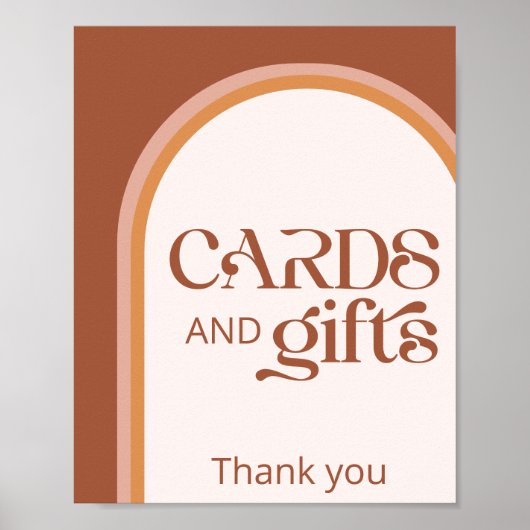 テラコッタモダンアーチタイポグラフィカードとギフト ポスター (正面)