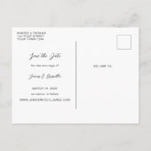 テラコッタモダンアーチ写真結婚式招待状 ポストカード (裏面)