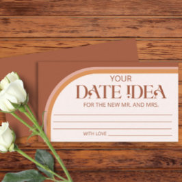 テラコッタモダンアーチ日付の夜のアイディア。日付jar エンクロージャーカード