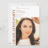 テラコッタモダンアーチ3枚の写真の卒業式 招待状 (裏面)